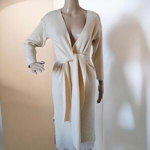 Nothing Fits But Knit Sweater Wrap Dress OS Maternity Cream Ivory